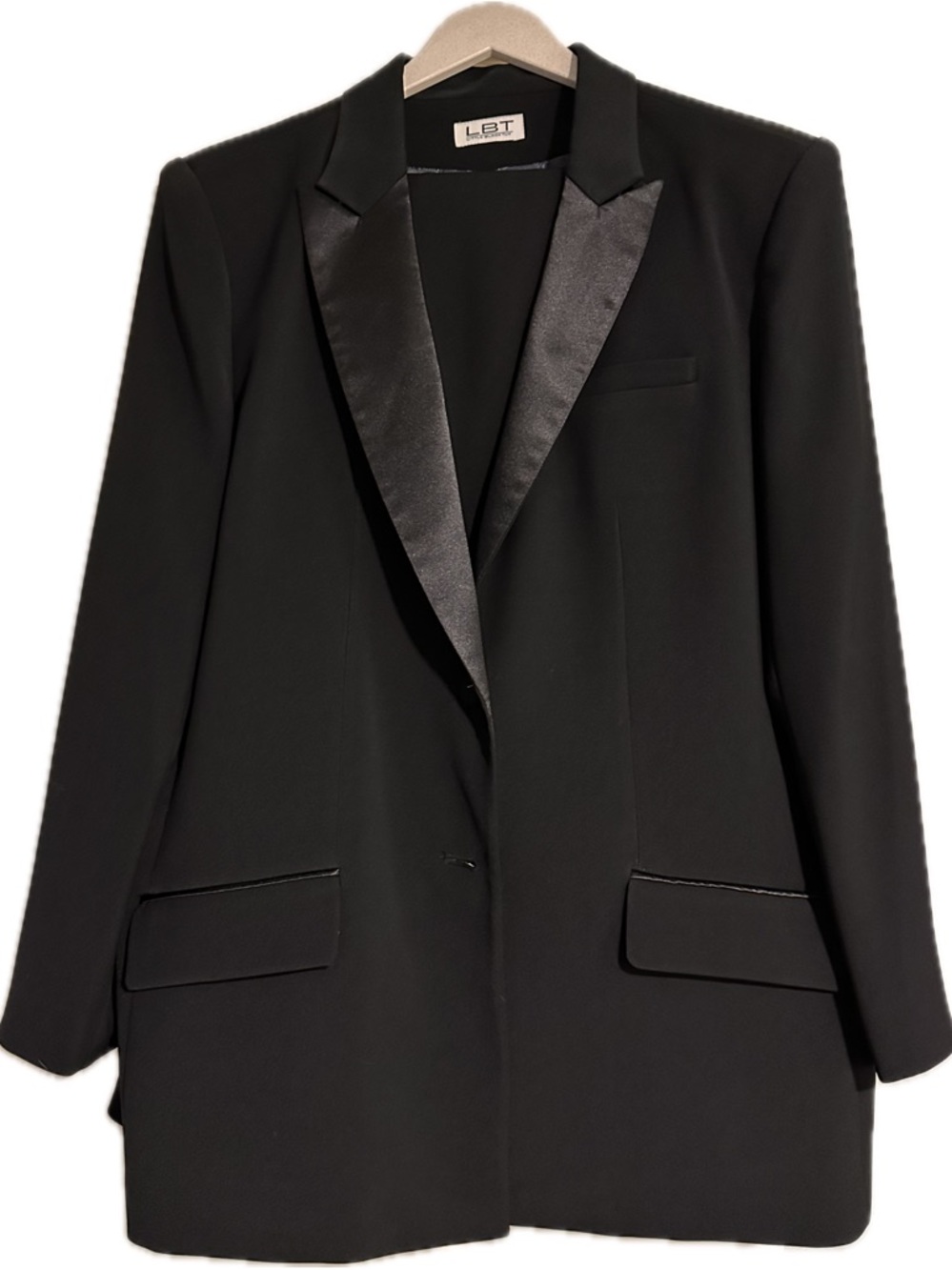 Little Black Tux BLACK PEAK LAPEL LONG TUXEDO JACKET